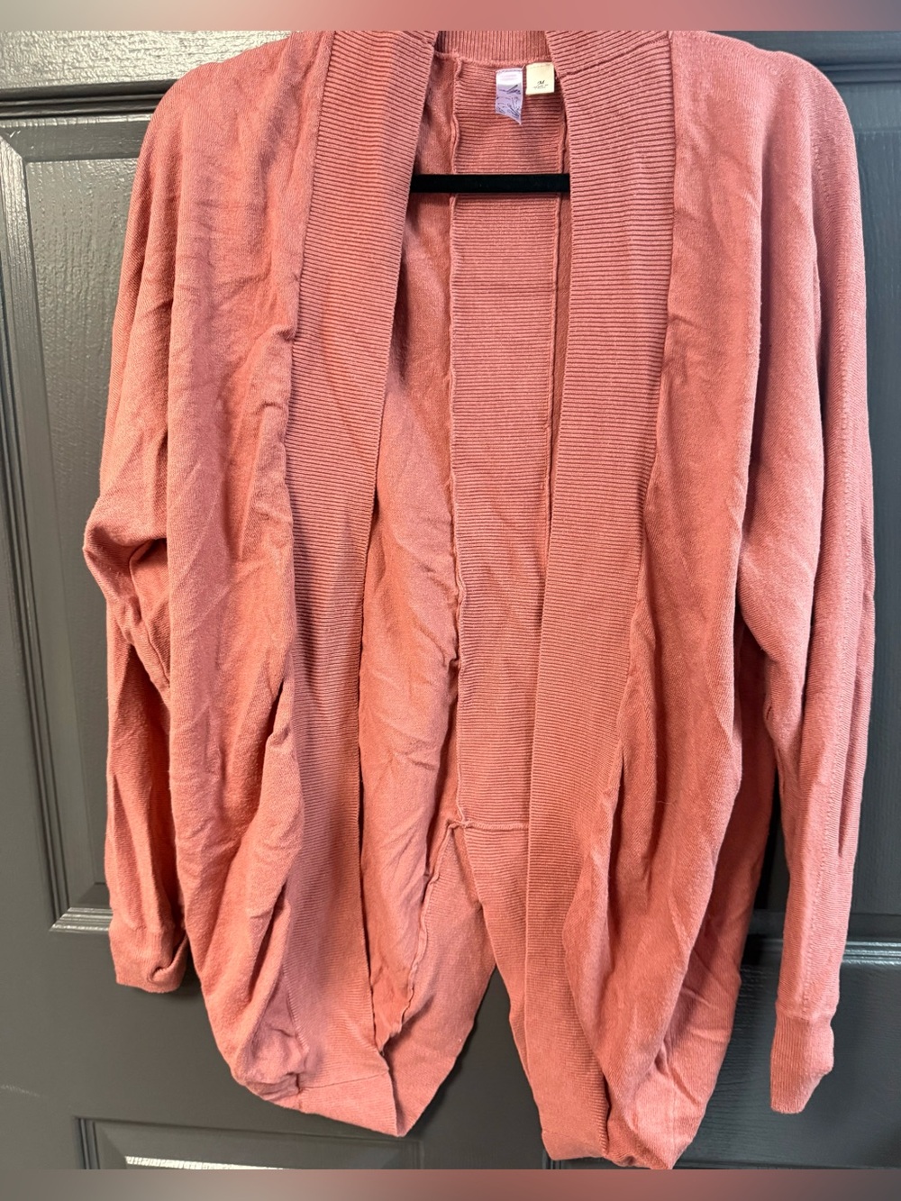 Alya Dusty Rose Open-Front Knit Cardigan